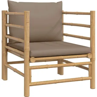 vidaXL Gartensessel mit Taupe Kissen Bambus - Taupe