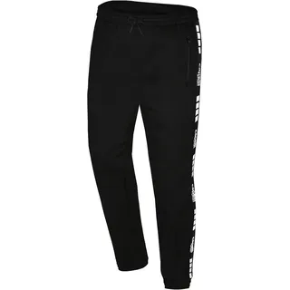 Sporthose CAPELLI SPORT, Herren, Gr. S, N-Gr, schwarz-weiß (schwarz, weiß), Obermaterial: 65% Baumwolle, 35% Polyester, unifarben, bequem lang, Hosen Sporthose, seitliche Taschen mit Reißverschluß
