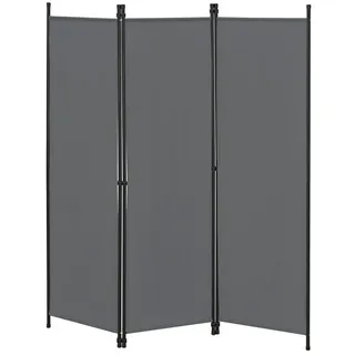 [en.casa] Raumteiler Huesca 3-teilig 150x171 cm Paravent Trennwand 3-tlg. Sichtschutz Stellwand Spanische Wand Dunkelgrau