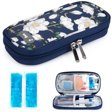YOUSHARES Insulin Kühltasche mit 2 Kühlakku - Diabetiker Tasche für Diabetikerutensilien Halten Sie die Vorräte Sicher und Kalt, Diabetes Zubehör Pen Kühlbox auf Reisen (Kapok)
