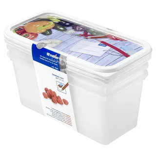 Rotho Frischhaltedose rechteckig weiß 23,3 x 11,8 x 11,2 cm 3 x 1,5 l