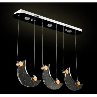 LED Pendelleuchte 1668-3 75*10 cm H 130 cm Mondkristalle Fernbedienung Lichtfarbe einstellbar A+