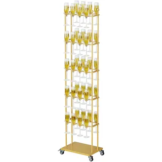 tonchean Getränke Tower Gold Champagner Turm 40 Gläser Aperol Tower Metall | Cocktail Baumständer 5 Etagen Cocktails Servierbaum für Partys, Hochzeiten, Kneipen, Familienfeiern