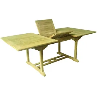 Lex Teak Tisch Gartentisch 120-180 x 75 cm Naturbelassen