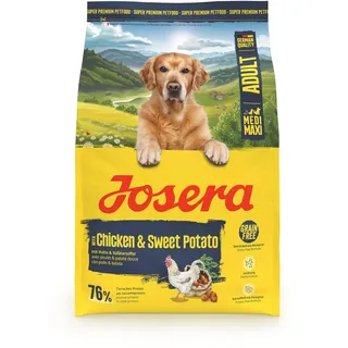 JOSERA Adult Huhn & Süßkartoffel (1 x 3 kg) | Premium Trockenfutter für ausgewachsene & sportliche Hunde mittlerer & großer Rassen | mit Erbse & ohne Kartoffel | getreidefrei | 1er Pack