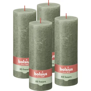 Bolsius Rustik Stumpenkerzen 19 cm grün 4 St.