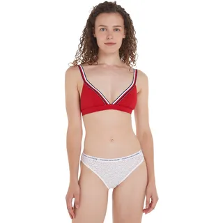 Tommy Hilfiger Damen Bikini Oberteil Triangel ohne Bügel, Rot (Primary Red), L