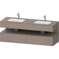 Duravit Qatego Einbauwaschtisch mit Konsolenwaschtischunterbau, 1600x550x600mm, Nische Basalt Matt, Doppelwaschtisch, QA4797043, Farbe: Basalt Matt