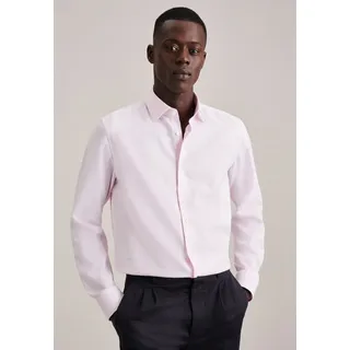 Businesshemd SEIDENSTICKER "Schwarze Rose", Herren, Gr. XL (44), normale Ärmellängen, rosa (rosé), 100% Baumwolle, Strukturmuster, unifarben, tailored fit, 2-Knopf-Manschette, Hemden Businesshemd, Shaped 1/1 Kentkragen Struktur