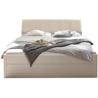 Carryhome Bett , Kaschmir , Holzwerkstoff , 180x200 cm , gepolstertes Kopfteil, für Rollrost geeignet, für Lattenrost geeignet , Schlafzimmer, Komplette Schlafzimmer und Serien, Schlafzimmerserien