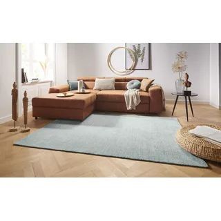 HANSE HOME Supersoft Kurzflor, Wohnzimmer-Teppich Modern, Einfarbig, Wohnzimmer, Küche Flur oder Schlafzimmer Hellblau 120x170 cm