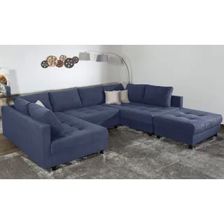 Collection AB Wohnlandschaft Polyester U-Form 3-Sitzer Blau
