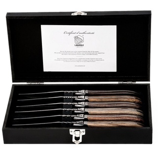 Laguiole Style de Vie Steakmesser Luxury Line, 6-teilig, Gemischtes Holz