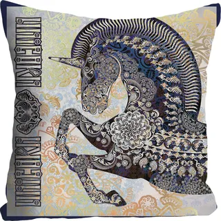 Queence Kissenbezug Einhorn 40 x 40 cm Bunt