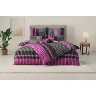 OTTO home Philine Gestreift Lila 135 x 200 cm + 2 x 80 x 80 cm