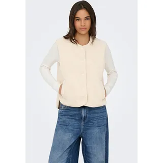 Plüschweste JDY "JDYSIMINA TEDDY WAISTCOAT OTW QIQ NOOS", Damen, Gr. L, pumice stone, Plüsch, Obermaterial: 100% Polyester, unifarben, normal, Rundhals, Westen Plüschweste, Kunstfaser