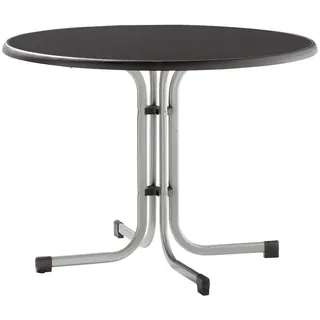 Sieger Boulevard-Klapptisch mit mecalit-Pro-Platte Ø 100 x 72 cm graphit/schieferdekor anthrazit