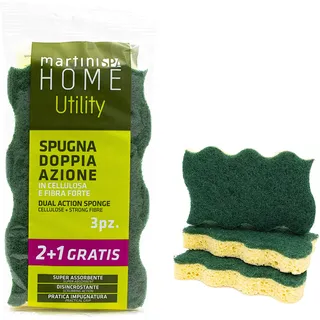MartiniSPA Home Utility Martini Spa Zellstoffschwamm + Faser Multipack 3 Stück, Mehrfarbig, One