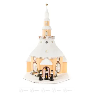 Lichterhaus Seiffener Kirche, elektr. Beleuchtung Höhe ca 46 cm NEU - Bunt