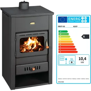 Kaminofen aus Gusseisen Top 10 kW Multi Fuiel Holzofen Prity K2CP - 10,4 kw