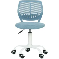 FurnitureR Set von 1 Schreibtisch Stuhl, einstellbare Höhe Task Stuhl, Drehstuhl mit kleinem Loch Rückenlehne Design für Schlafzimmer Arbeitszimmer, Hellblau