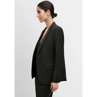 Jackenblazer CINQUE "CILIGHT", Damen, Gr. 38 (M), schwarz, Web, Obermaterial: 53% Polyamid, 43% Schurwolle, 4% Elasthan, unifarben, regular fit normal, V-Ausschnitt, eingesetzt,Ärmel ohne Ärmelschlitz gerader Abschluss mit Knöpfen, Blazer Jackenblazer, Mit Markenlabelplättchen