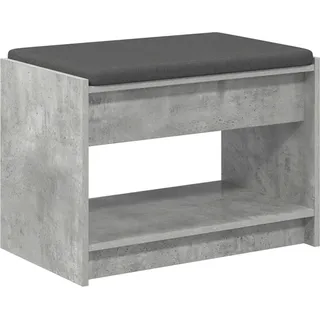 Flurbank mit Kissen mit Regal Betongrau 63 x 38 x 45 cm - Grau