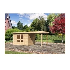 Karibu Holz-Gartenhaus Raala Natur Pultdach Unbehandelt 298 cm x 213 cm