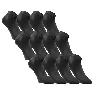 12 Paar JACK &amp; JONES Unisex Sneaker Socken, schwarz (versch. Größen) um 17,49 € statt 33,58 €