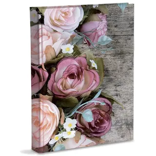 Mareli Fotoalbum mit Taschen, Bedrucktes Papier mit Matter Kunststoffbeschichtung, Rosendesign, 200 Foto 13x18