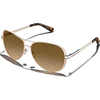 Damen Pilotenbrille Polarisiert UV400, Goldrahmen, incl. Etui & Putztuch