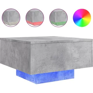 vidaXL Couchtisch mit LED-Leuchten Betongrau 55x55x31 cm - Grau