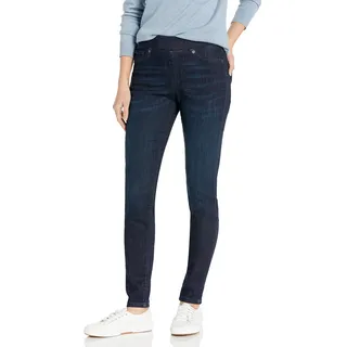 Amazon Essentials Damen Stretch-Schlupf-Jeggings mit mittlerer Leibhöhe - Auslaufmodell, Dunkle Waschung, 34 Lang