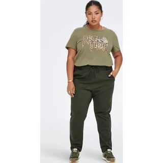 Elegante Stoffhose Poptrash Paperback Stretch Übergröße Curvy Plus Size | 52W / 32L - dunkelgrün