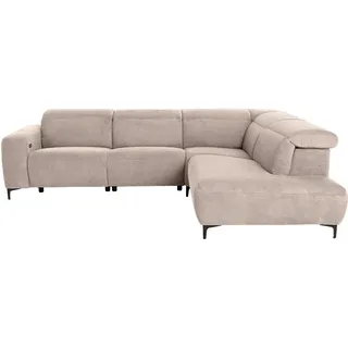 Pure Home Lifestyle Ecksofa , Taupe , Textil , Uni , Ottomane rechts, L-Form , 290x223 cm , Blauer Engel, Goldenes M, Dgm , Typenauswahl, Rücken echt , Wohnzimmer, Sofas & Couches, Wohnlandschaften, Ecksofas