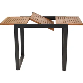 Merxx "Naxos" Balkonausziehtisch, graphit, 80 (120) x 70 cm, Aluminium und Akazienholz - Grau
