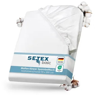 Setex Molton Matratzenschutz 90 x 200 cm Weiß