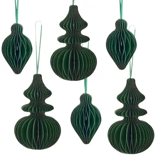 Dekohänger "Dekohänger Ornament", grün (dunkelgrün), H:15cm Ø:9cm, Papier, LEGER HOME BY LENA GERCKE, Dekohänger, Dekohänger, im trendigen Design