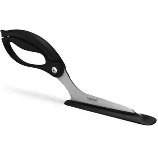 Dreamfarm SCIZZA Pizza Schere Schwarz, Edelstahl Pizzaschneider groß mit Nylon-Auflage, Pizzaschere spülmaschinenfest, Küchenschere für Pizzen und Fladenbrot