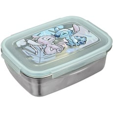 Bild - Disney Stitch Brotdose mit Gummidichtung - aus Edelstahl - 550 ml Fassungsvermögen - Sandwichbox Schule - Brotzeitdose für Kinder - Lunchbox