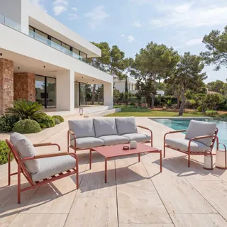 Mendler HWC-O11 Loungesofa terrakotta/beige