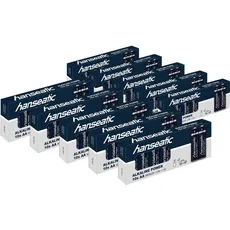 Hanseatic Batterie »100 Stück Alkaline Power, AA Mignon«, LR06, (100 St.), Lagerfähigkeit bis zu 5 Jahren, blau