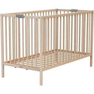 Jimmylee Gitterbett , Naturfarben , Holz , Buche , vollmassiv, Hartholz , 64.5x82x123.6 cm , Reach, Made in Europe, FSC 100% , Aufbauanleitung im Karton, Lattenrost inklusive , Babymöbel & Kindermöbel, Babyzimmer, Babybetten, Gitterbetten