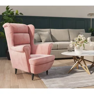 vidaXL Sessel Rosa Samt - Sessel - Wohnzimmersessel - Loungesessel - Lounge Sessel - Rosa