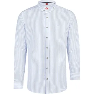 Trachtenhemd SPIETH & WENSKY "Spieth & Wensky Hemd Kurnau", Herren, Gr. 41/42, N-Gr, blau (dunkelblau), Obermaterial: 100% Baumwolle CO., gestreift, slim fit, Hemden Trachtenhemd, mit elegantem Trachtenstil