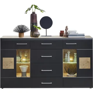 Innostyle Sideboard 120 x 80 x 40 cm Eiche Altholz / schwarz