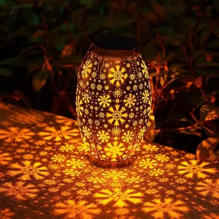 Solar Laternen für Draußen, OxyLED Solarlaterne für Außen Metall Gartendeko für Draußen Balkon Hängend Orientalische Lampe für Patio Terrasse Tisch Rasen Allerheiligen Weihnachtsta