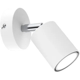 Kinderzimmerlampe Leselampe Weiß Ø 8 cm schwenkbar GU10 Metall Spot Wand Leuchte