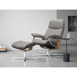 Stressless® Relaxsessel »Consul«, mit Cross Base, Größe S, M & L, Holzakzent Eiche, grau