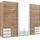 Schwebetürenschrank Emden 270 x 210 x 65 cm Braun/Weiß